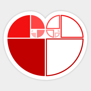 Fibonacci Spiral Heart Sticker